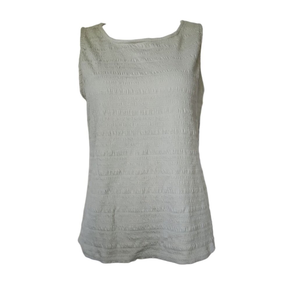 Croft & Barrow Tank Top Womens Size L Large Light Green Crinkle Pullover Stretch